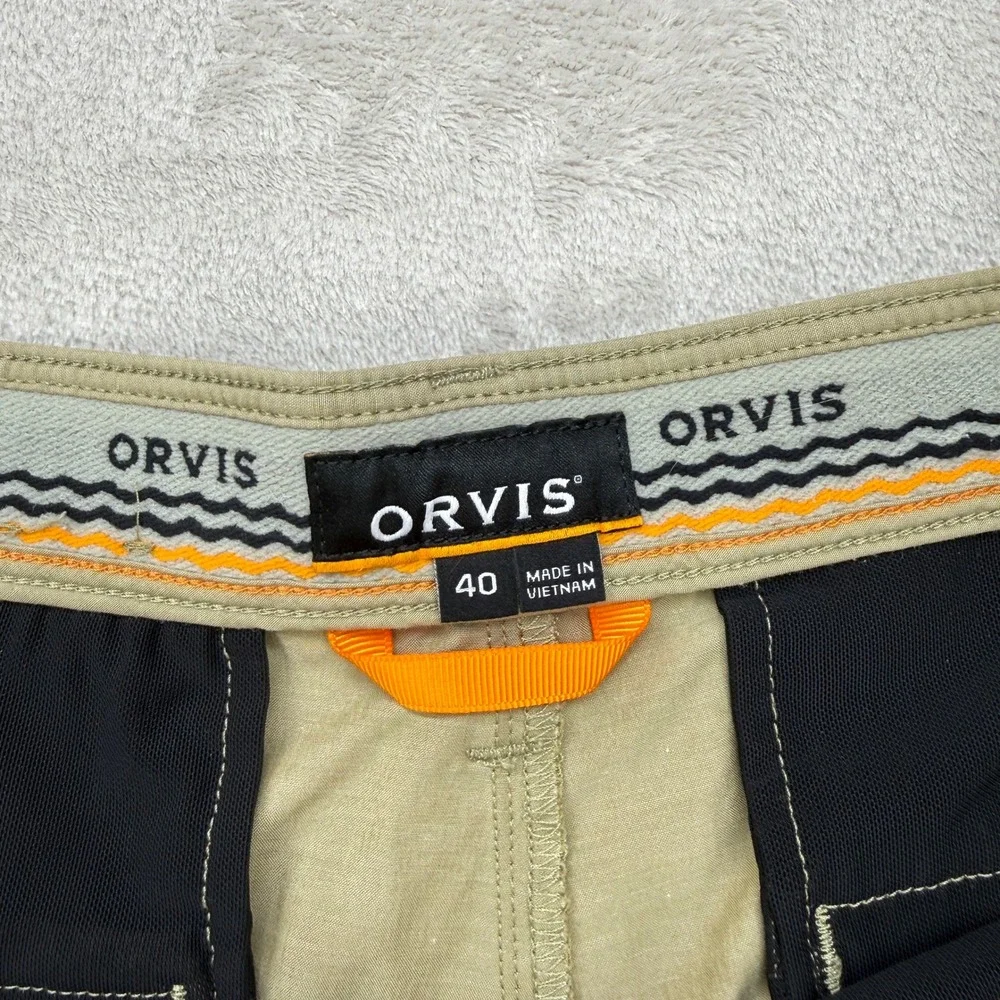 Orvis Performance Shorts Mens 40 Khaki Tan Tech Stretch Utility Hiking Camping